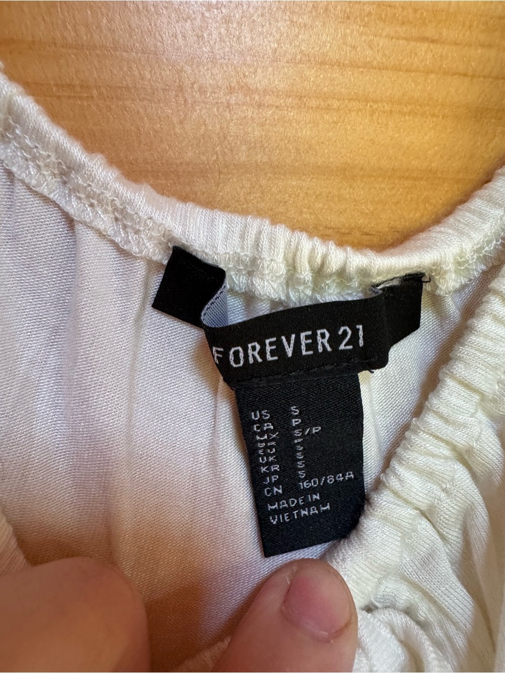 Forever 21 Cream Ruffled Neck Top - Picture 3 of 3